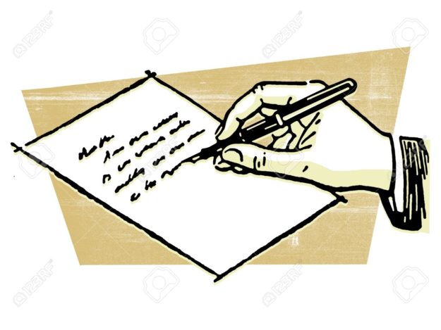 Disegno mano che scrive